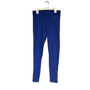 Adidas Women Royal Blue Athletic Leggings Athleisure Fitness Workout Size M‎